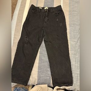 Black Wide leg Mom Jeans